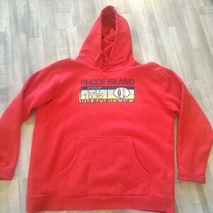 Mens Red Hoodie Rhode Island VTG Fanatics 2XL Hooded Sweatshirt Beach Life
